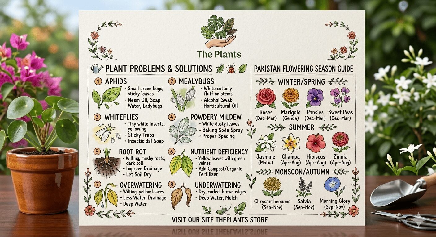 Common Plant Problems and Solutions - Plus Flowering Season Guide for Pakistan